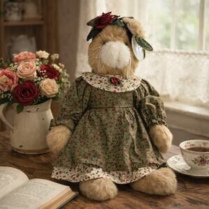 Bearington Prissy Purrticular Cat Plush #1977 Jointed Dressed Collectible w Tag